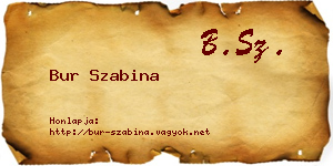 Bur Szabina névjegykártya