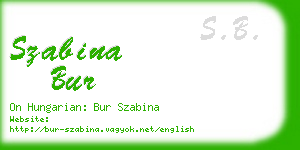 szabina bur business card